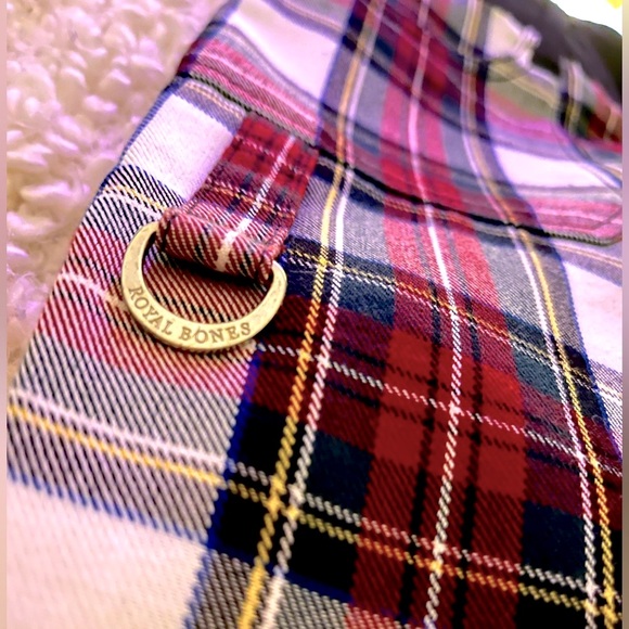 Sold out***ROYAL BONES⛓️• Bondage split Plaid skinny jeans sz 9 - Picture 2 of 4